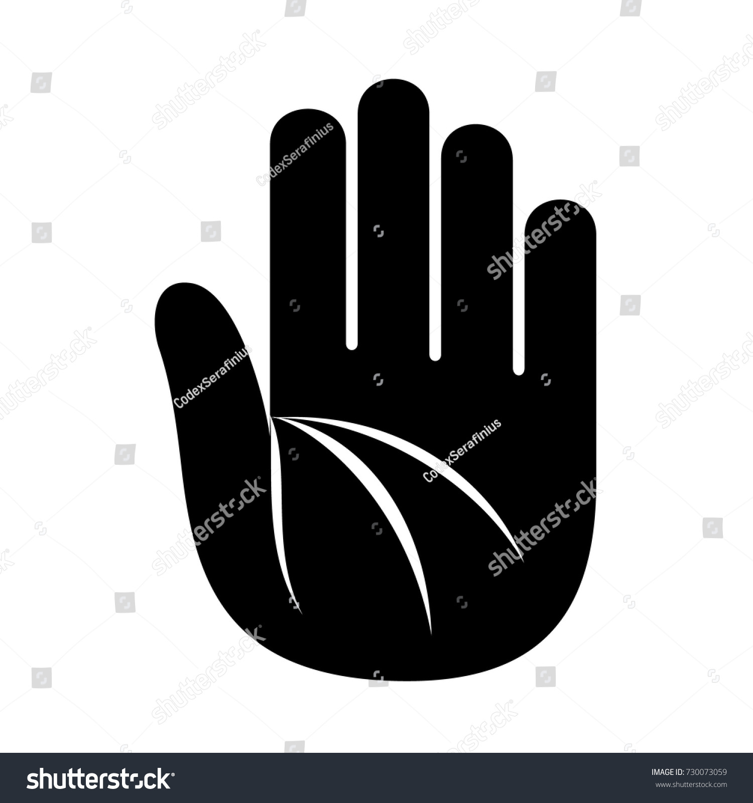 Hand Open Palm Lines Logo Icon Stock Vector (Royalty Free) 730073059