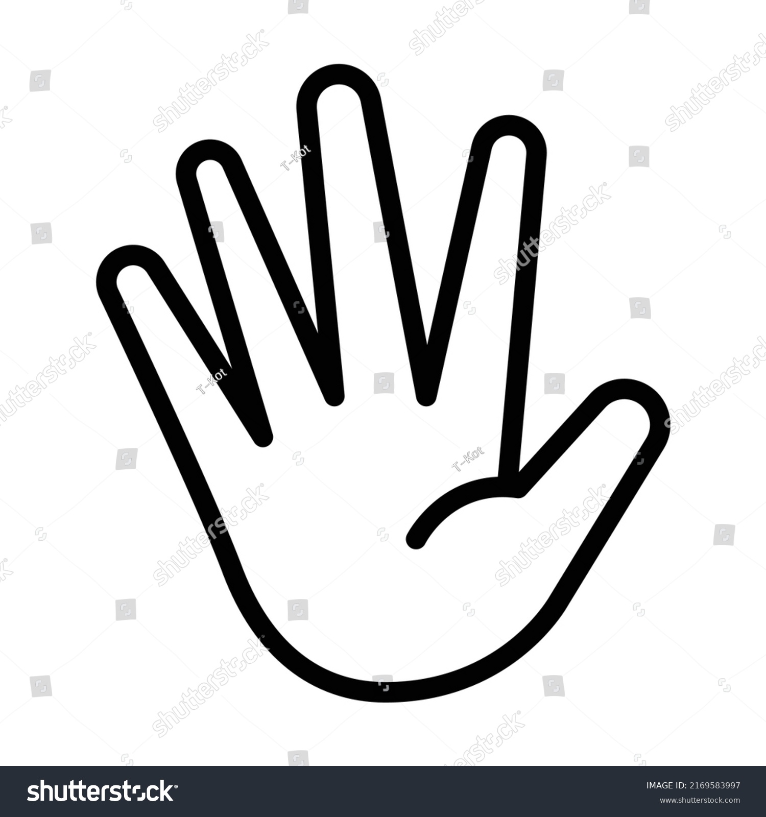 Hand Outline Icon Vector Illustration Stock Vector (Royalty Free ...