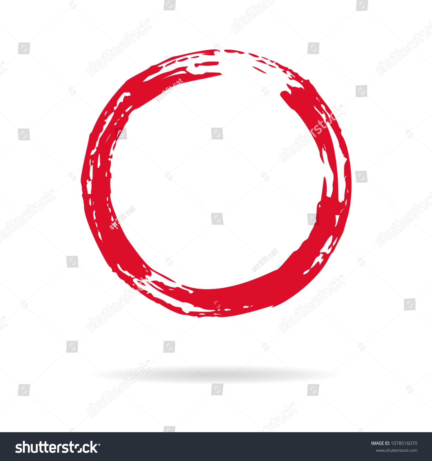 Hand Painted Grunge Circle Red Round Stock Vector (Royalty Free ...