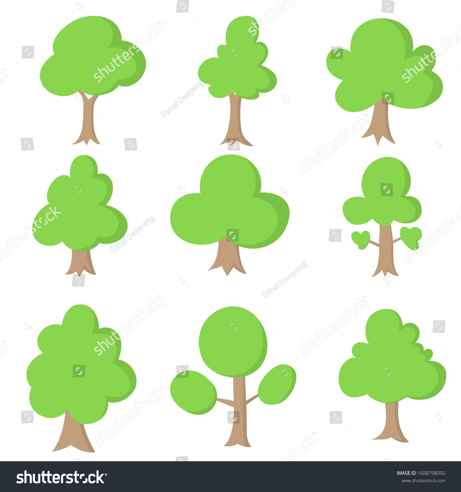 Hand Painted Tree Isolated On White Stock Vector (Royalty Free ...