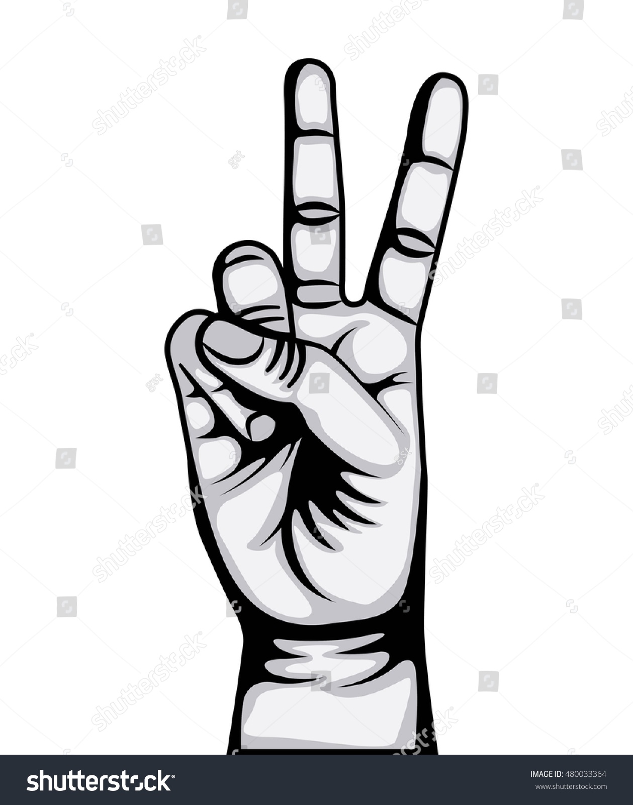 hand peace love symbol vector illustration のベクター画像素材
