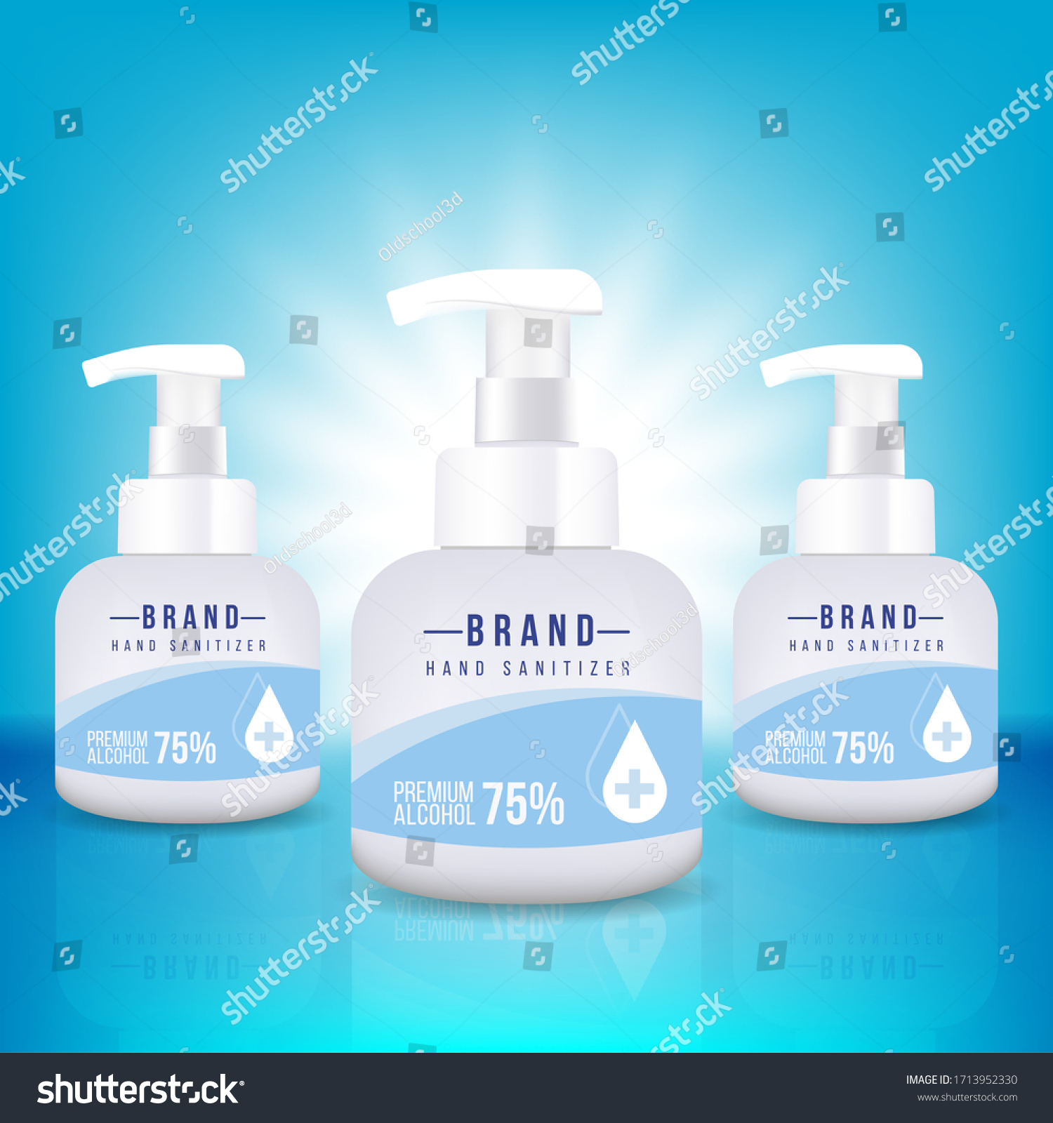 Download Hand Sanitizer Bottle Mockup Label Design Stock Vector Royalty Free 1713952330