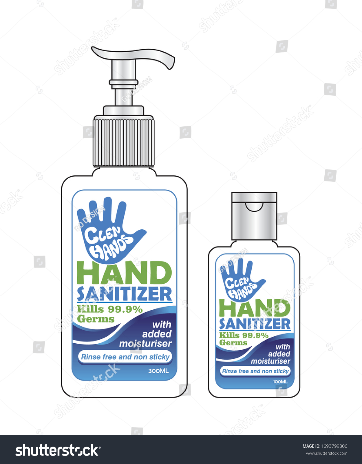 Hand Sanitizer Label Design Vector Graphic Stock Vector (Royalty Pertaining To Hand Sanitizer Label Template