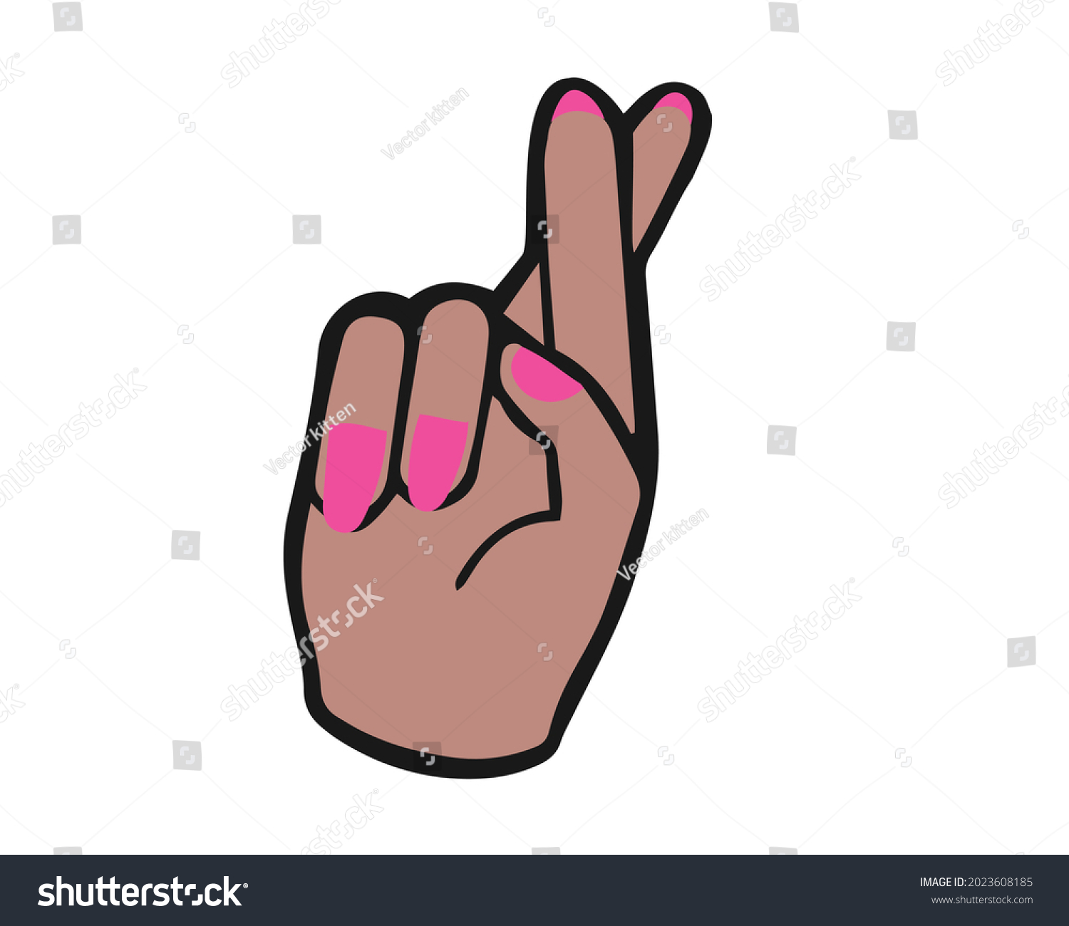 Hand Sign Graphic Illustration Pink Polish Stock Vector (Royalty Free ...