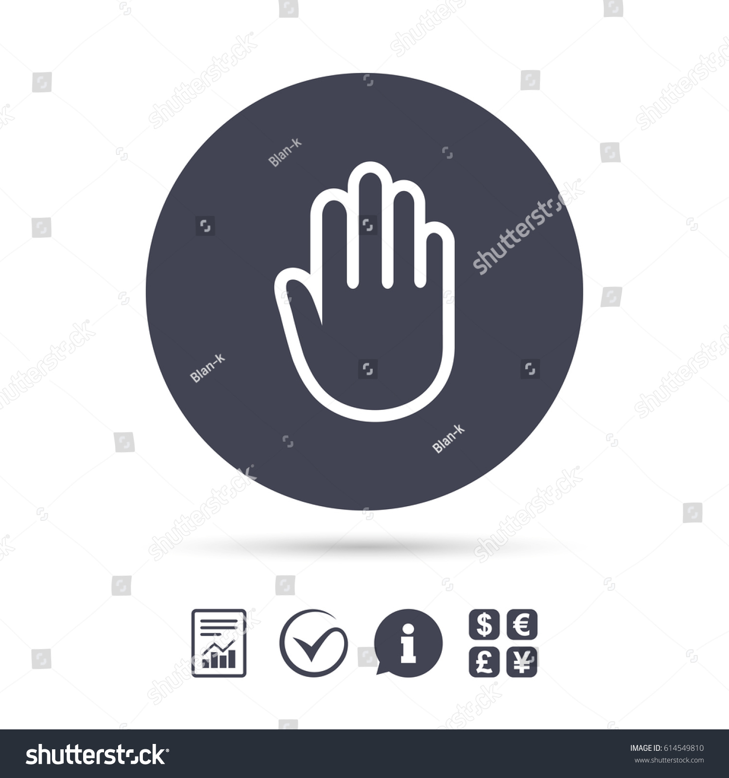 Hand Sign Icon No Entry Stop Stock Vector (Royalty Free) 614549810 ...