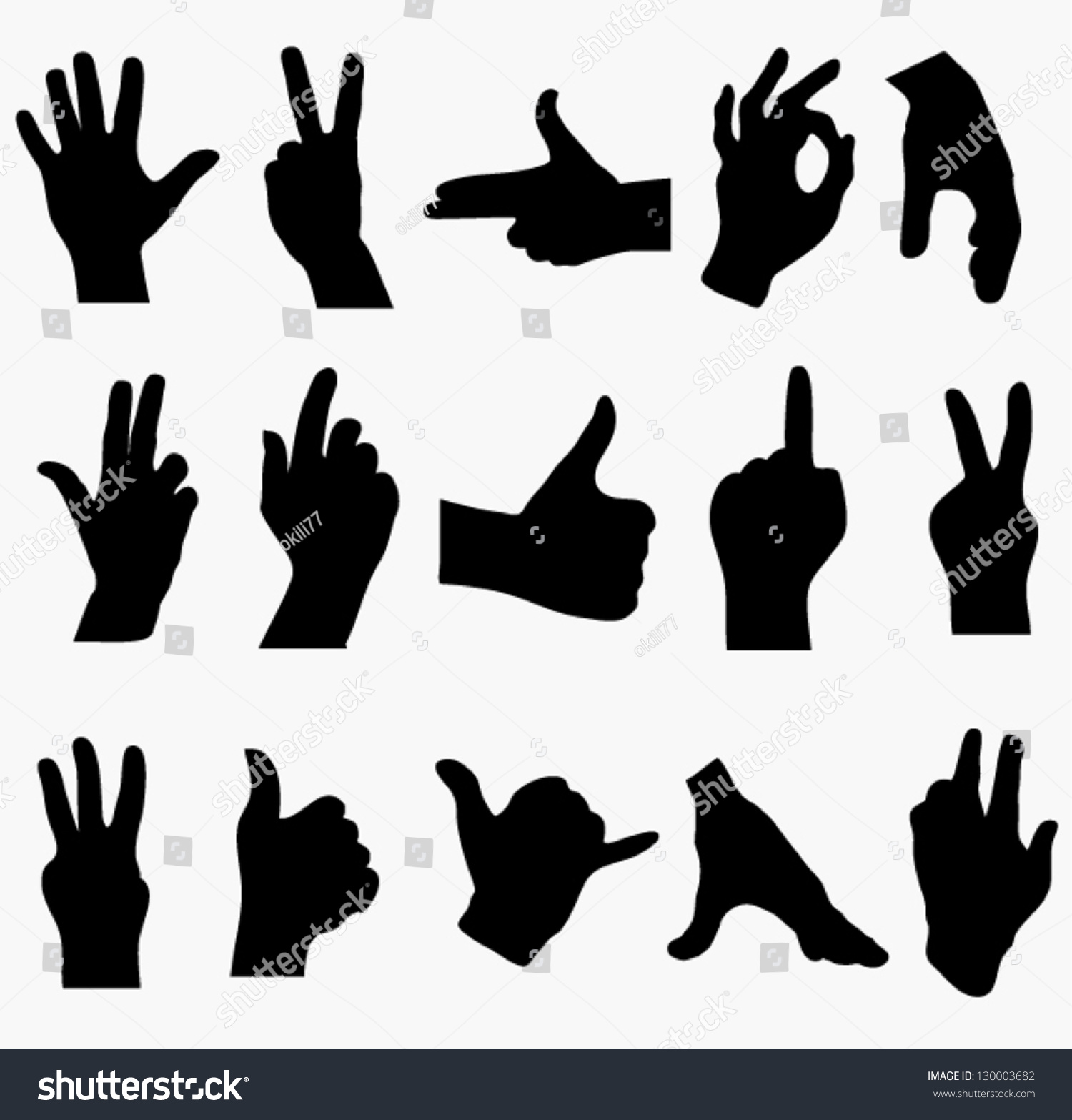 Hand Silhouettes Vector Background Stock Vector 130003682 - Shutterstock