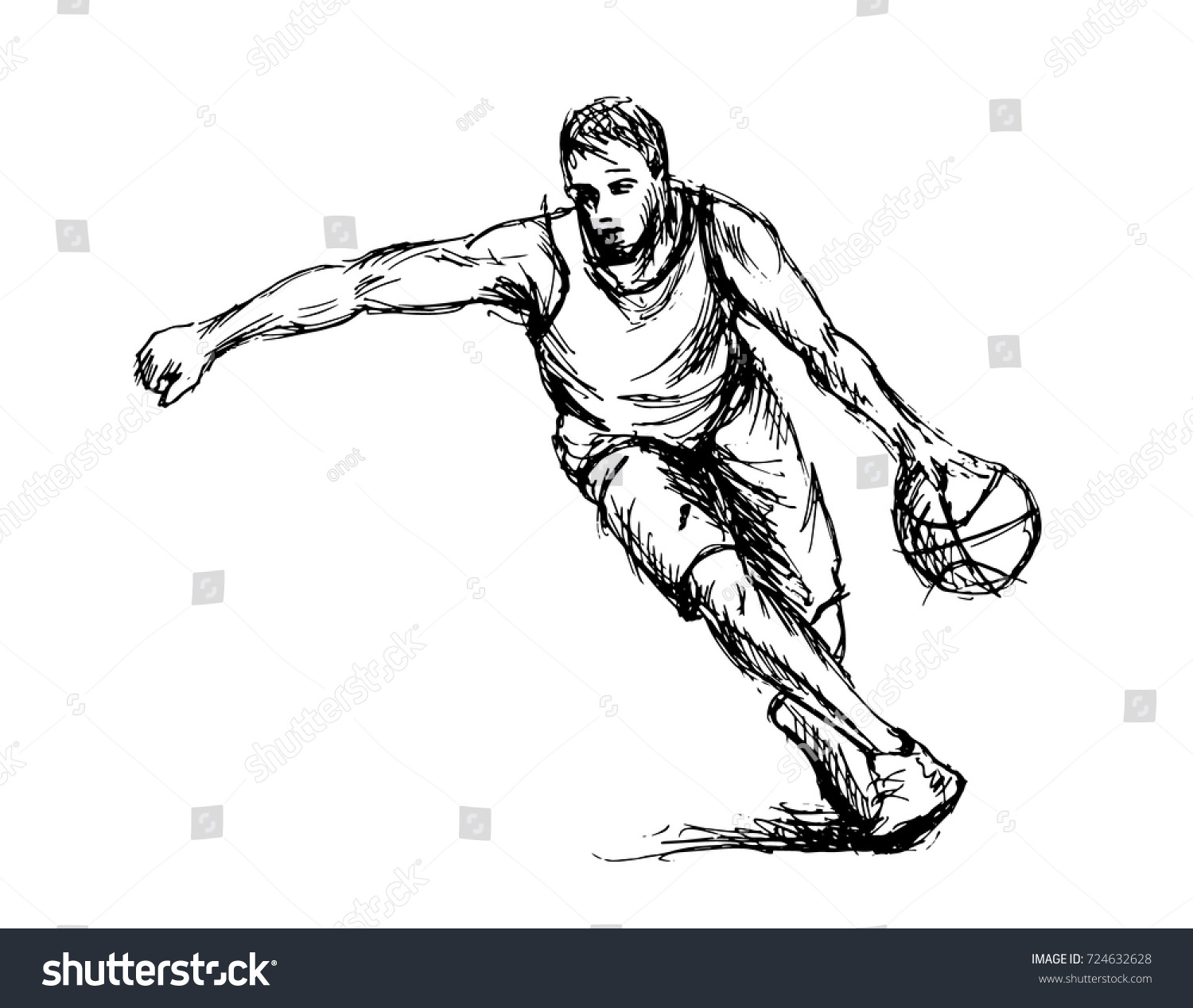 2,627 Basketball player sketch Images, Stock Photos & Vectors ...