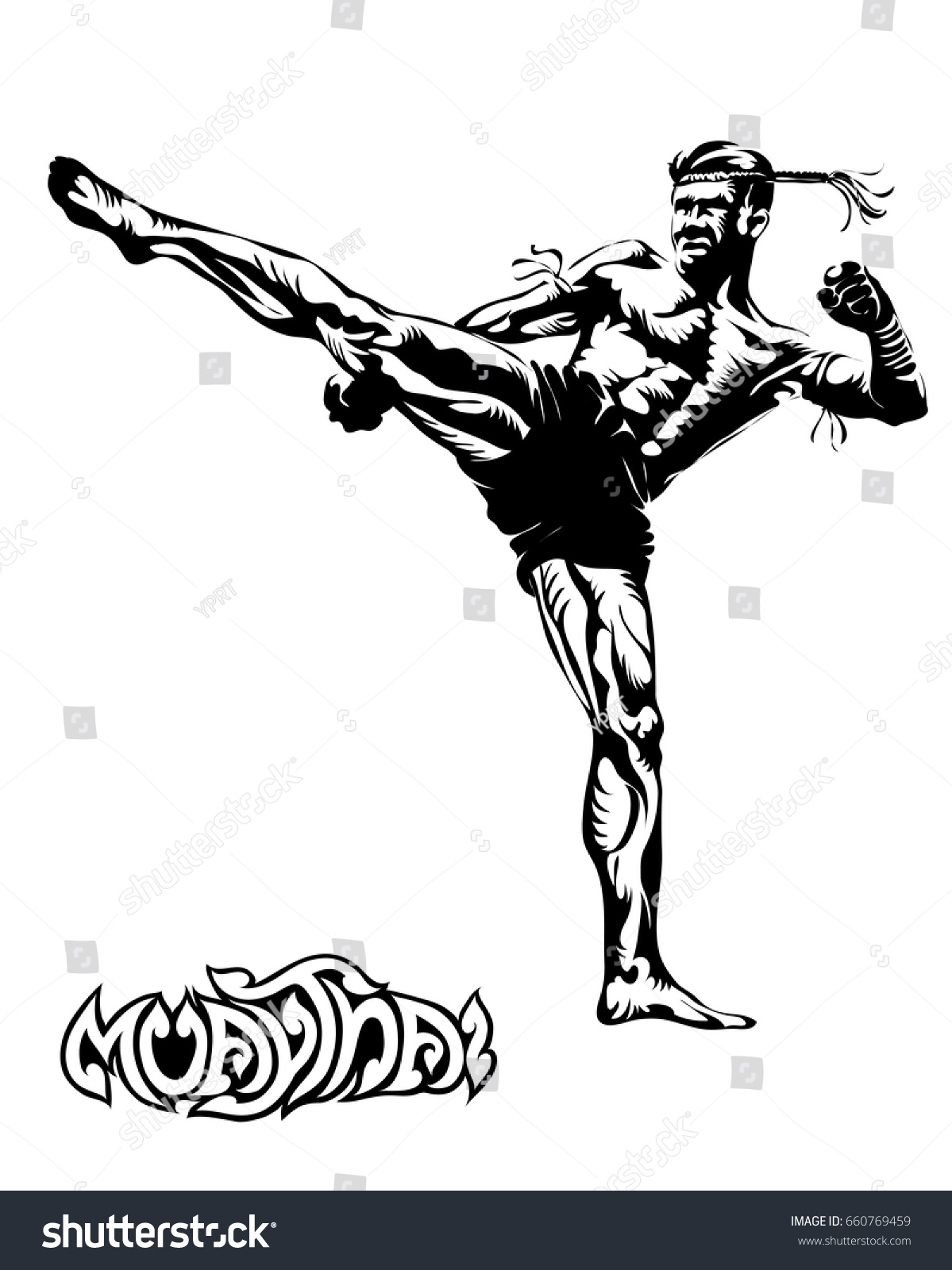 Hand Sketch Vector Muay Thai Thai เวกเตอร์สต็อก ปลอดค่าลิขสิทธิ์ 660769459 8069