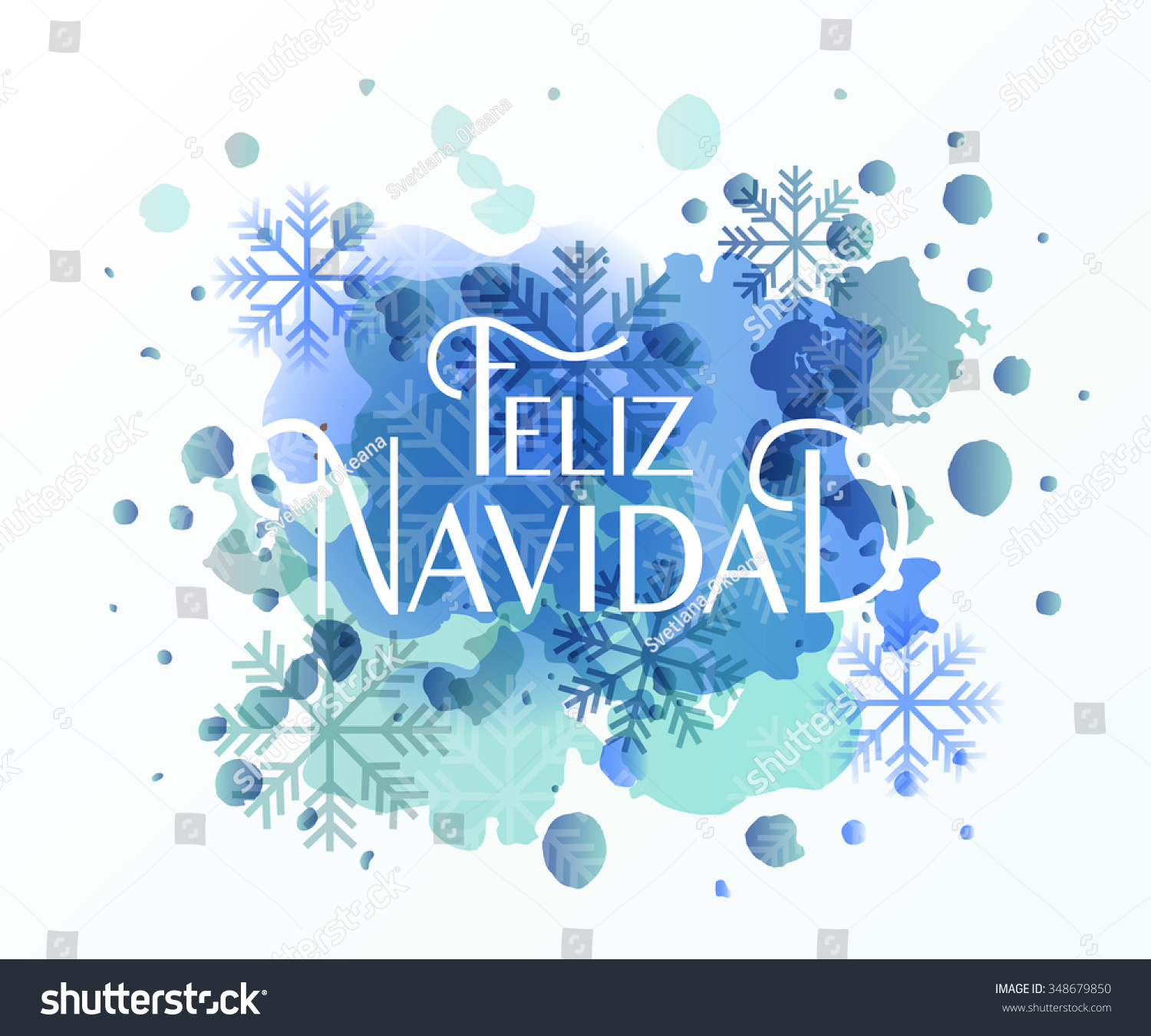 Hand Sketched Feliz Navidad Merry Christmas Stock Vector (Royalty Free