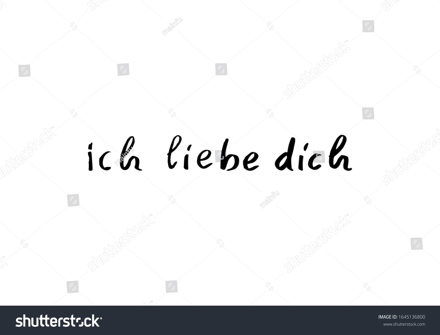 Hand Sketched Liebe German Quote Meaning Stock Vector (Royalty Free ...