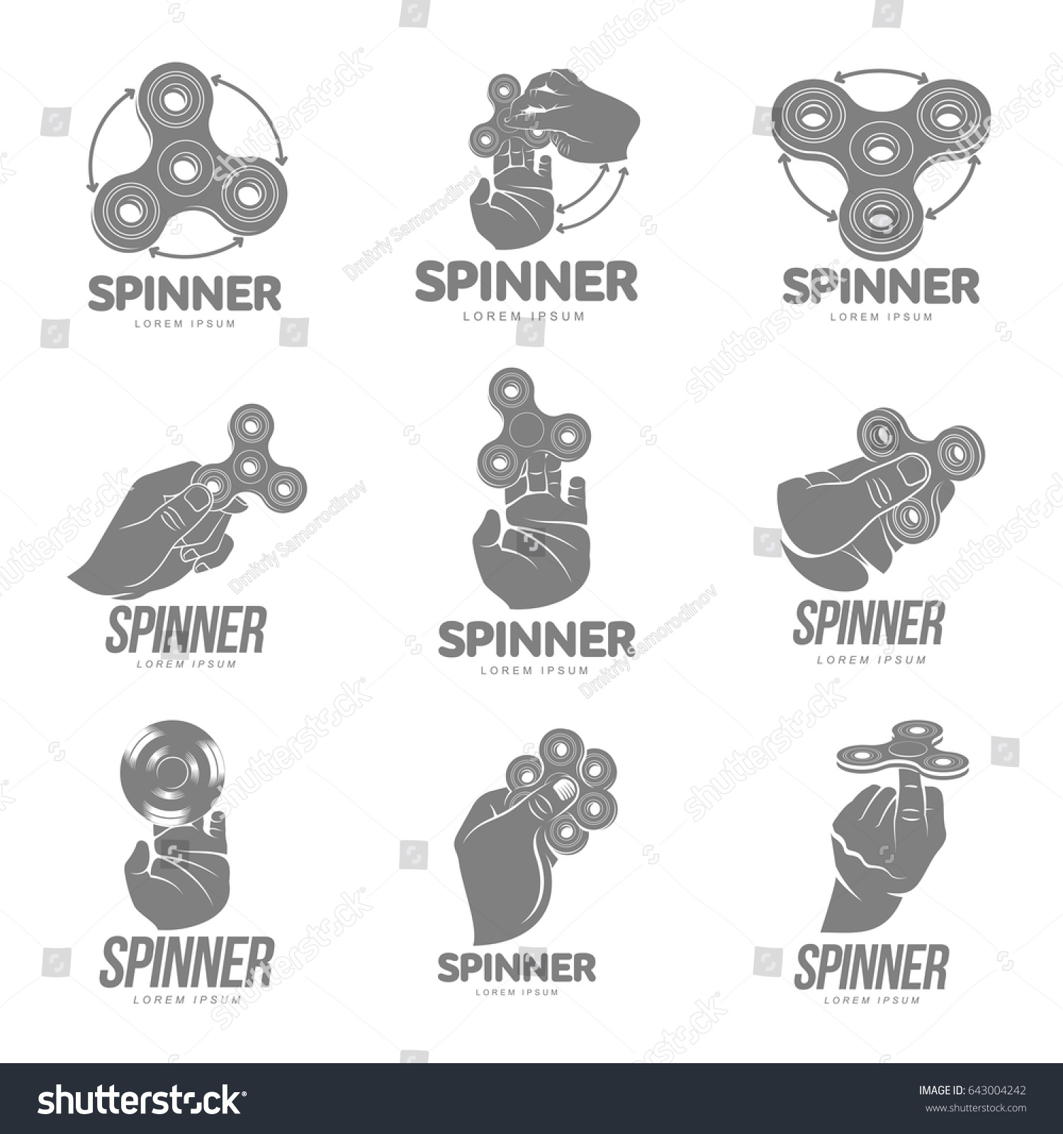 hand spinner set vector logo template のベクター画像素材