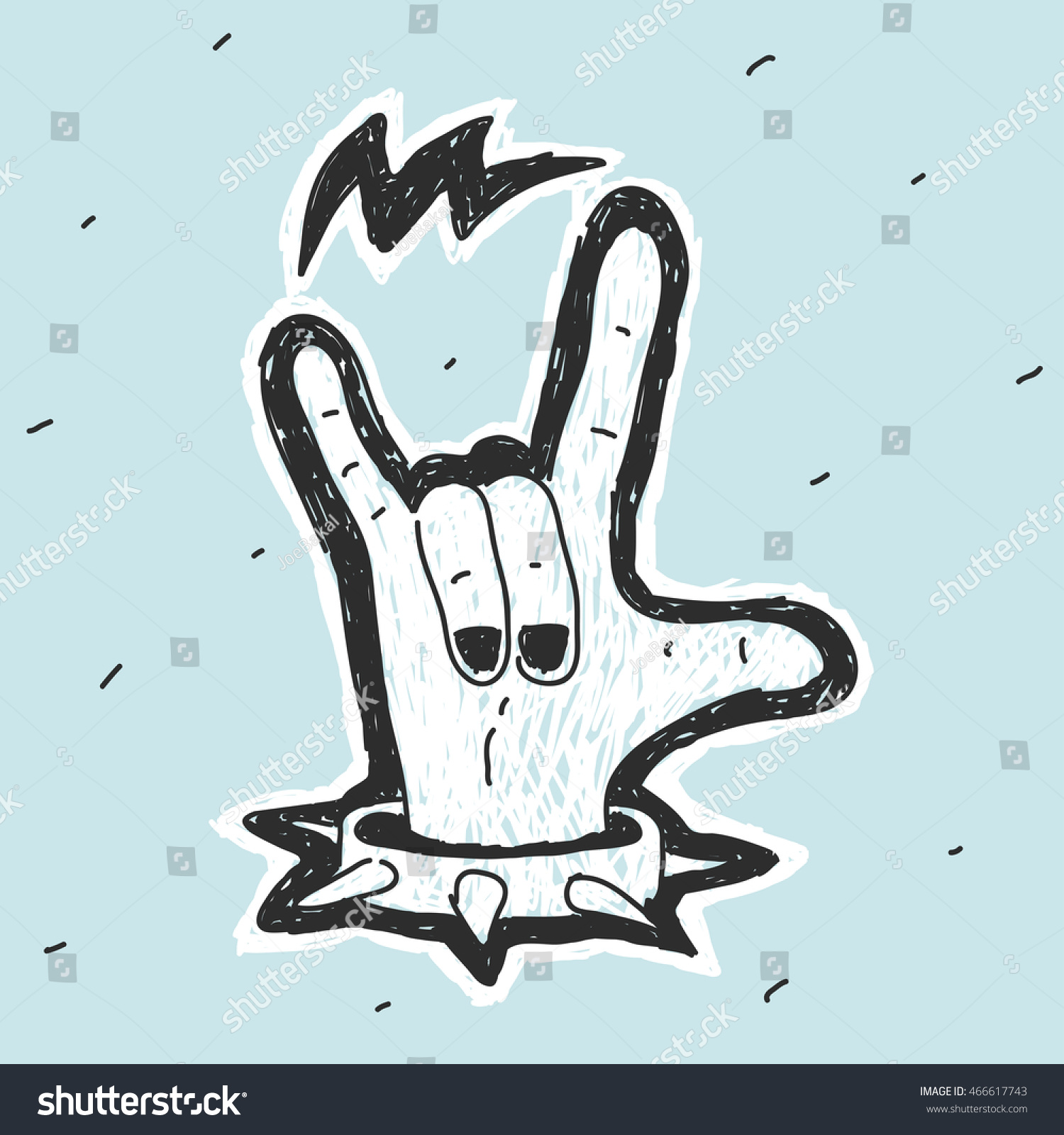 Hand Symbol Heavy Metal Vector Illustration Stock Vector 466617743 ...