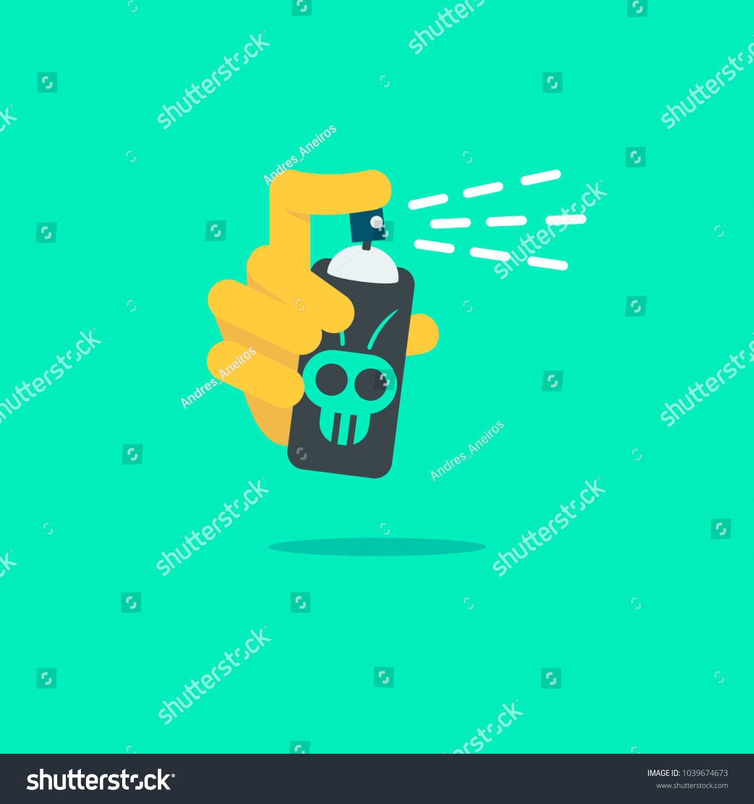 SVG of Hand using a pesticide spray can. Flat illustration vector design. 
 svg