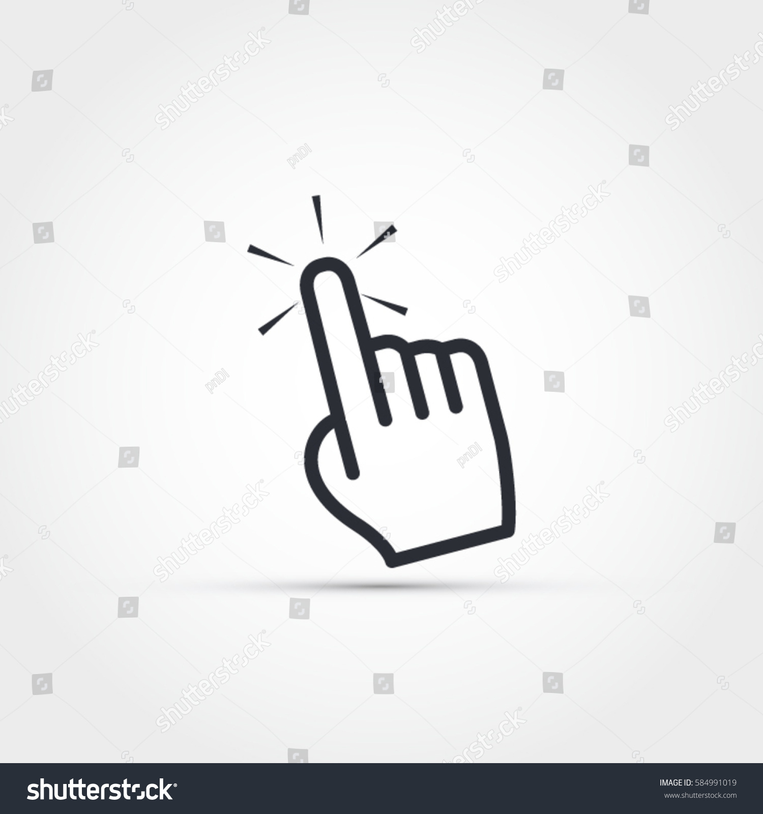 手のベクター画像アイコン 指をクリック のベクター画像素材 ロイヤリティフリー