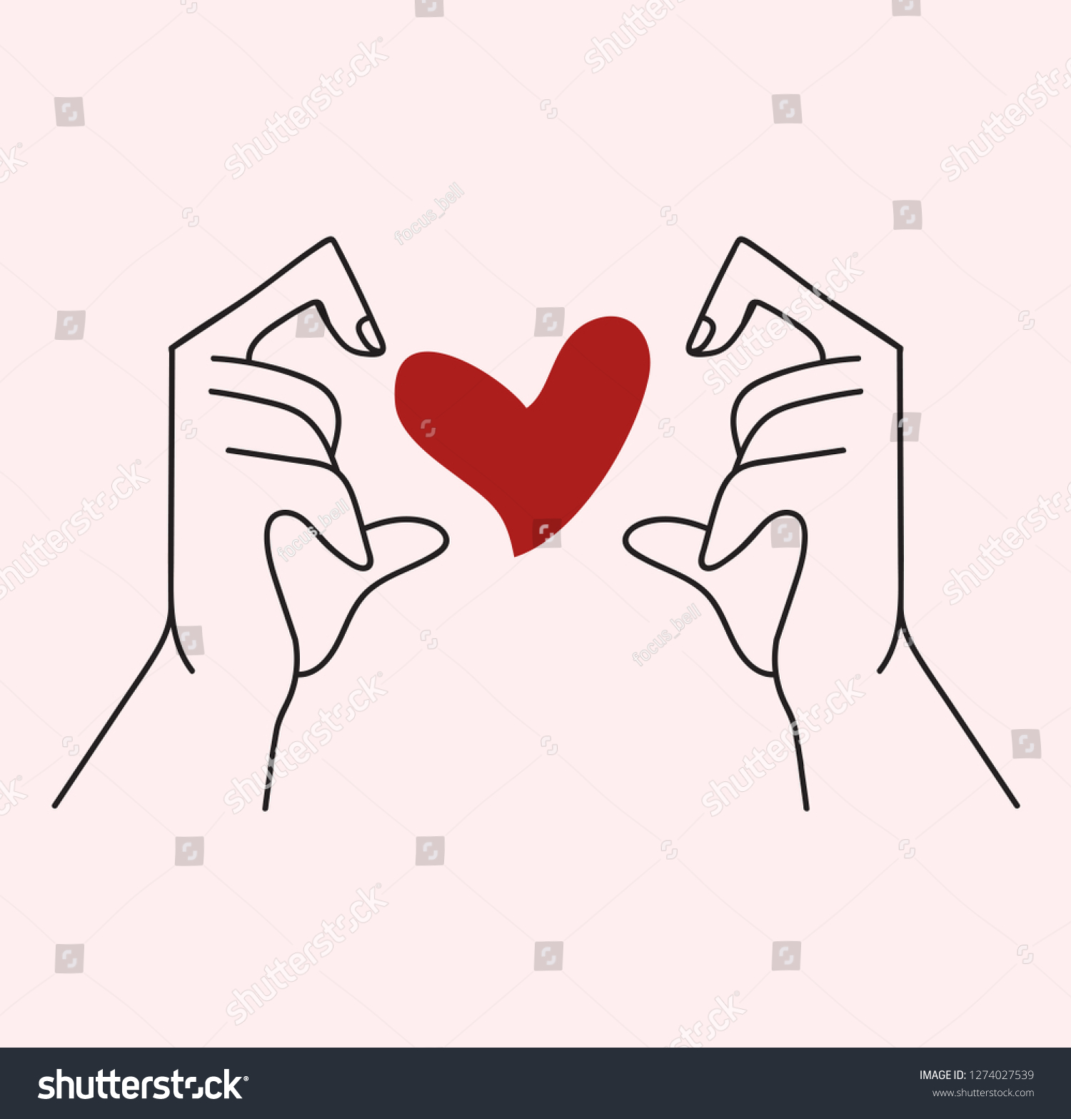 Hand Vector Hand Shaped Heart Stock Vector (Royalty Free) 1274027539 ...