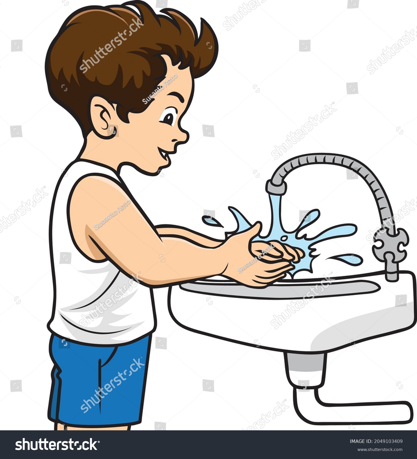 Hand Washing Kids Hand Washing Vector Stock Vector (Royalty Free ...