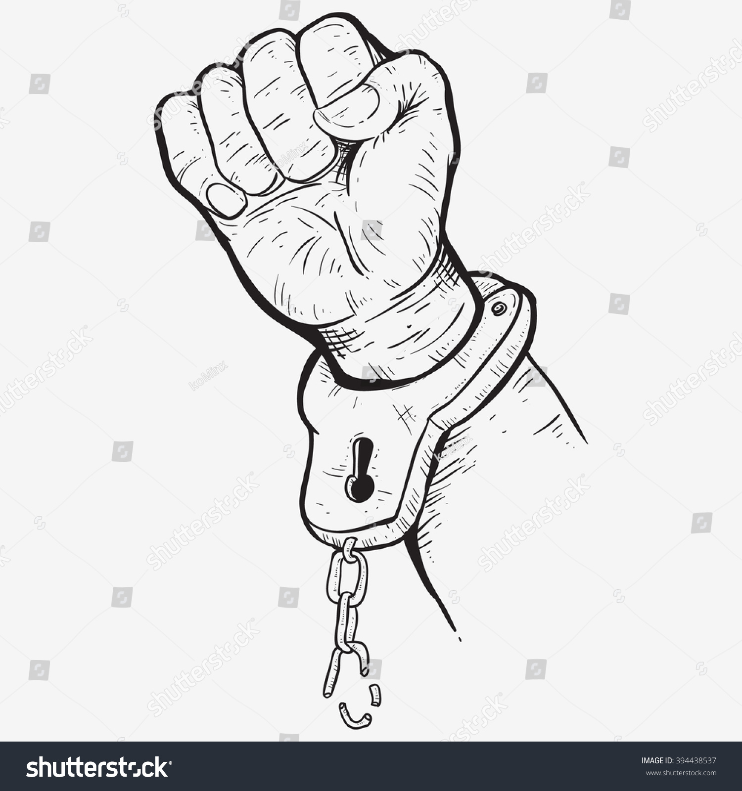 Hand Break Handcuff Stock Vector (Royalty Free) 394438537