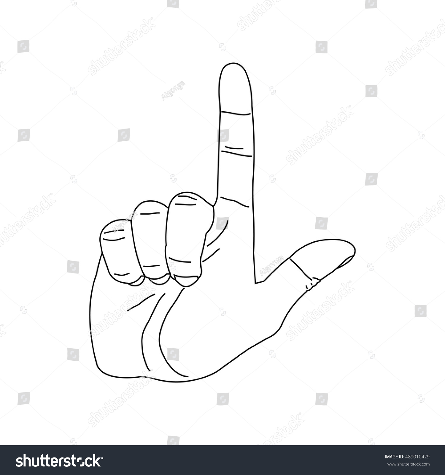 Hand Loser Gesture Stock Vector (Royalty Free) 489010429