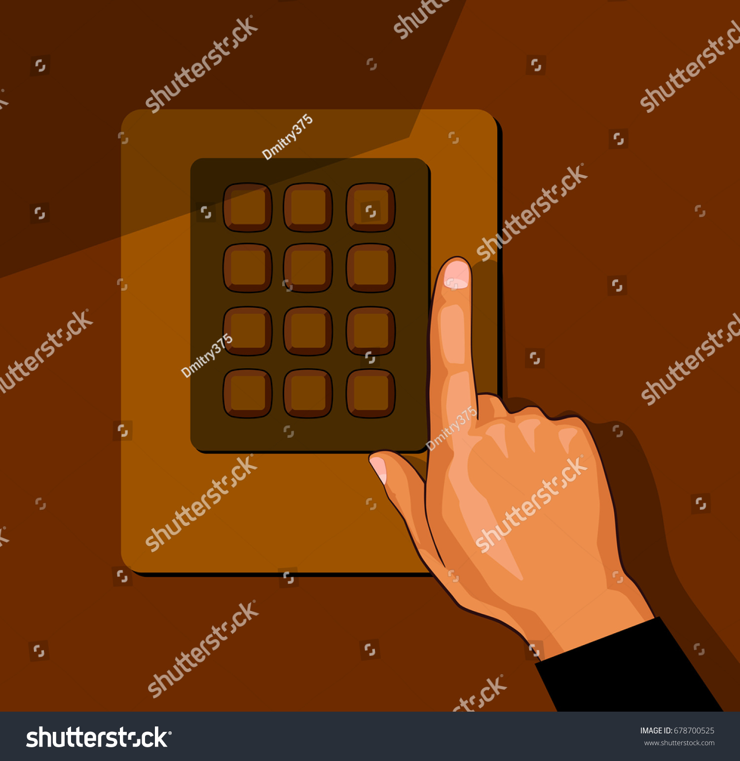 Hand Security Keypad Buttons Cartoon Vector Stock Vector (Royalty Free ...