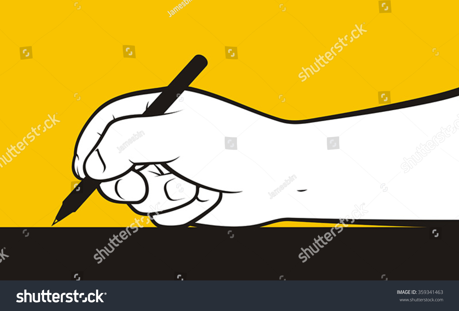 Hand Writing Stock Vector Illustration 359341463 : Shutterstock