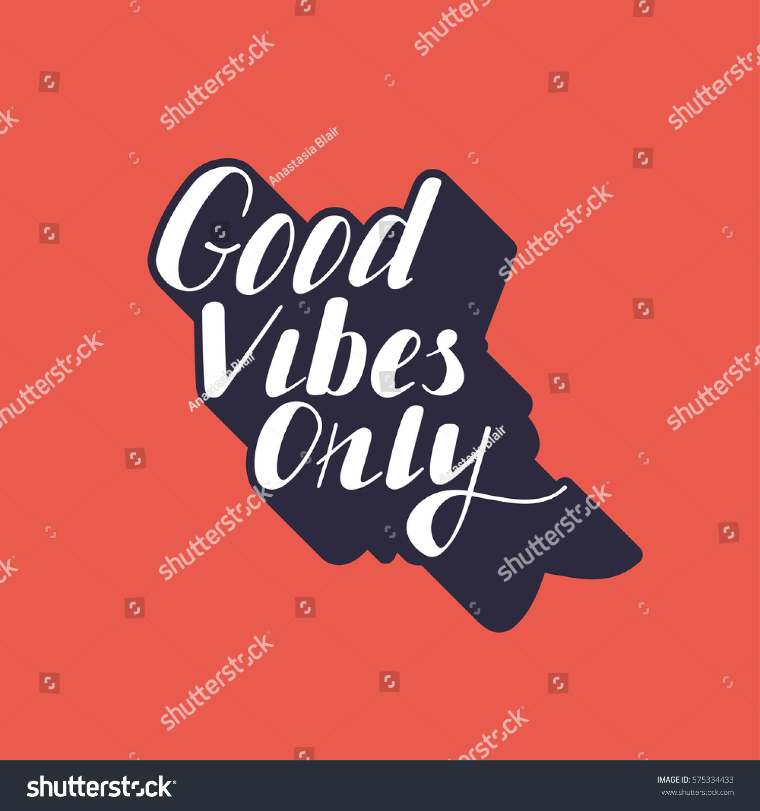 Hand Written Lettering Good Vibes Only Stock Vector (Royalty Free ...