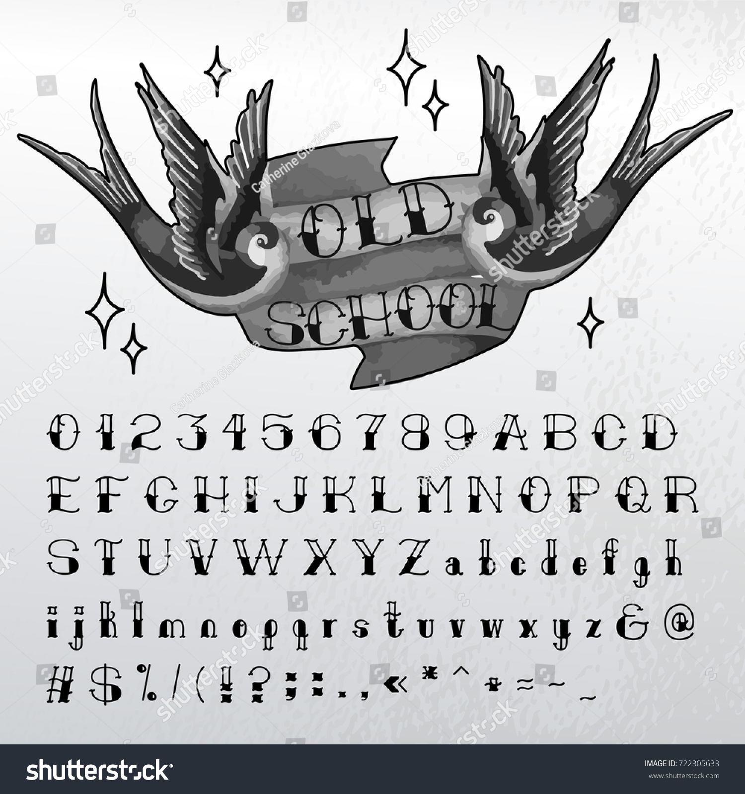 hand written oldschool alphabet traditional tattoo stock vector hand written oldschool alphabet traditional tattoo stock vector