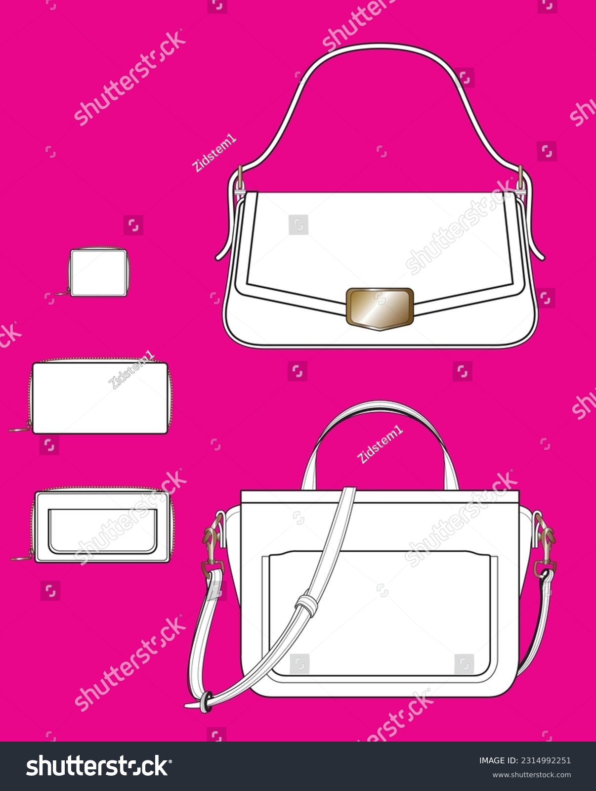 SVG of handbags wallet puller vector art design illustration for designer, garment svg