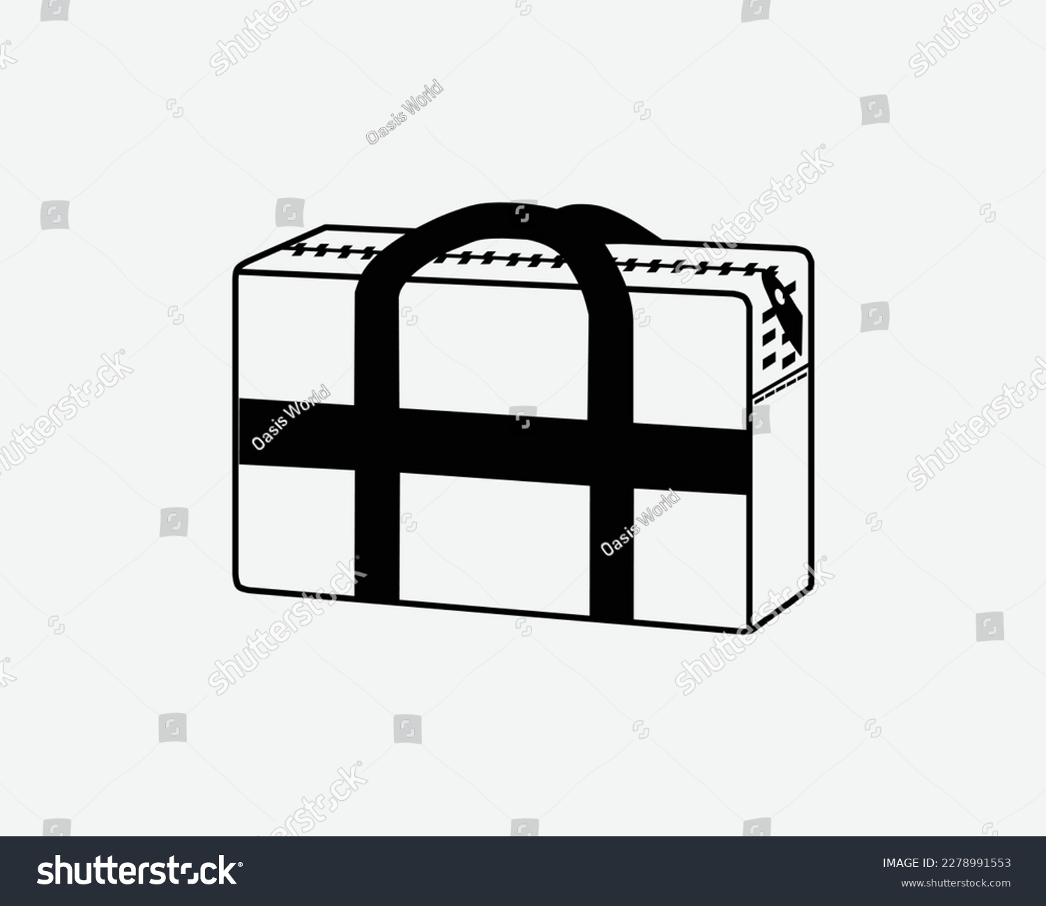 SVG of Handcarry Zipper Bag Hand Carry Briefcase Luggage Black White Silhouette Sign Symbol Icon Graphic Clipart Artwork Illustration Pictogram Vector svg