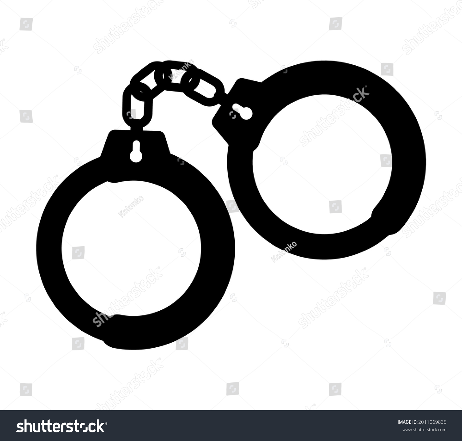 Handcuff Vector Icon Police Prison Illustration Stock Vector (Royalty ...