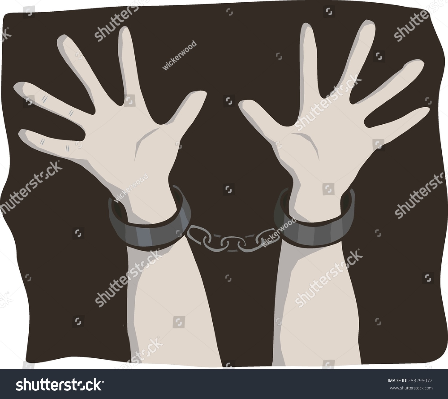 Handcuffed Hands Stock Vector (Royalty Free) 283295072 | Shutterstock