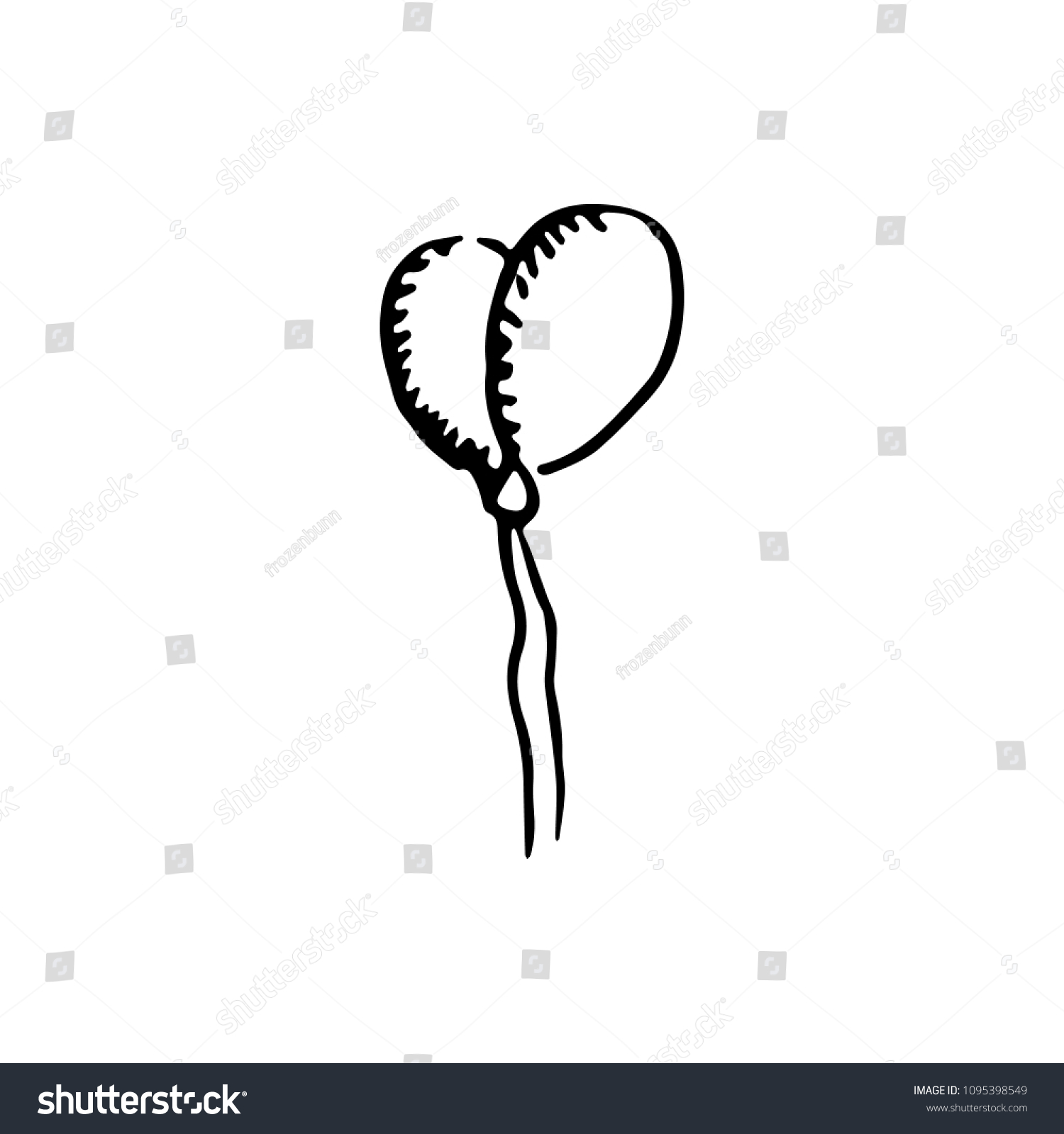 Handdrawn Balloons Doodle Icon Hand Drawn Stock Vector Royalty Free