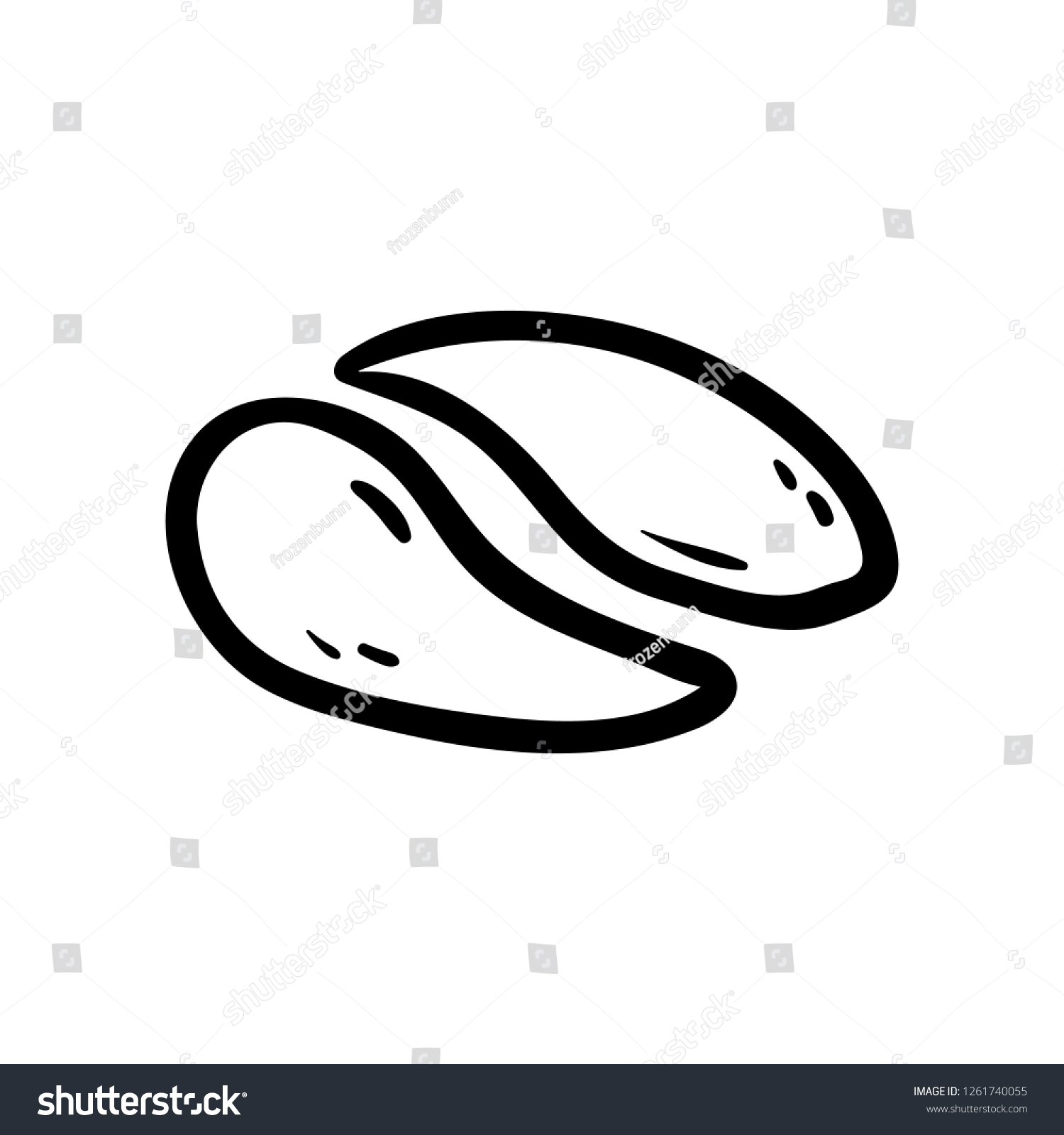 Handdrawn Coffee Grains Doodle Icon Hand Stock Vector (Royalty Free ...