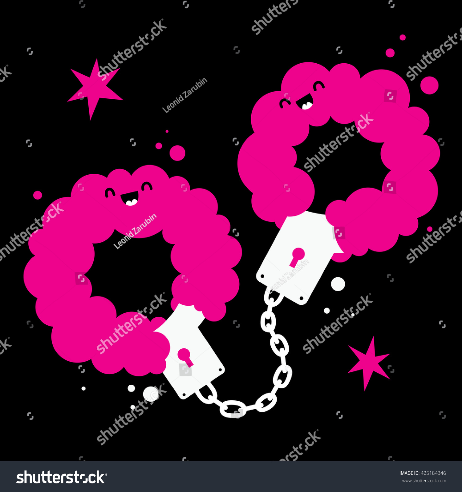 Handdrawn Illustration Cute Handcuffs Pink Fur Stock Vector 425184346 Handdrawn Illustration Cute Handcuffs Pink Fur Stock Vector 425184346