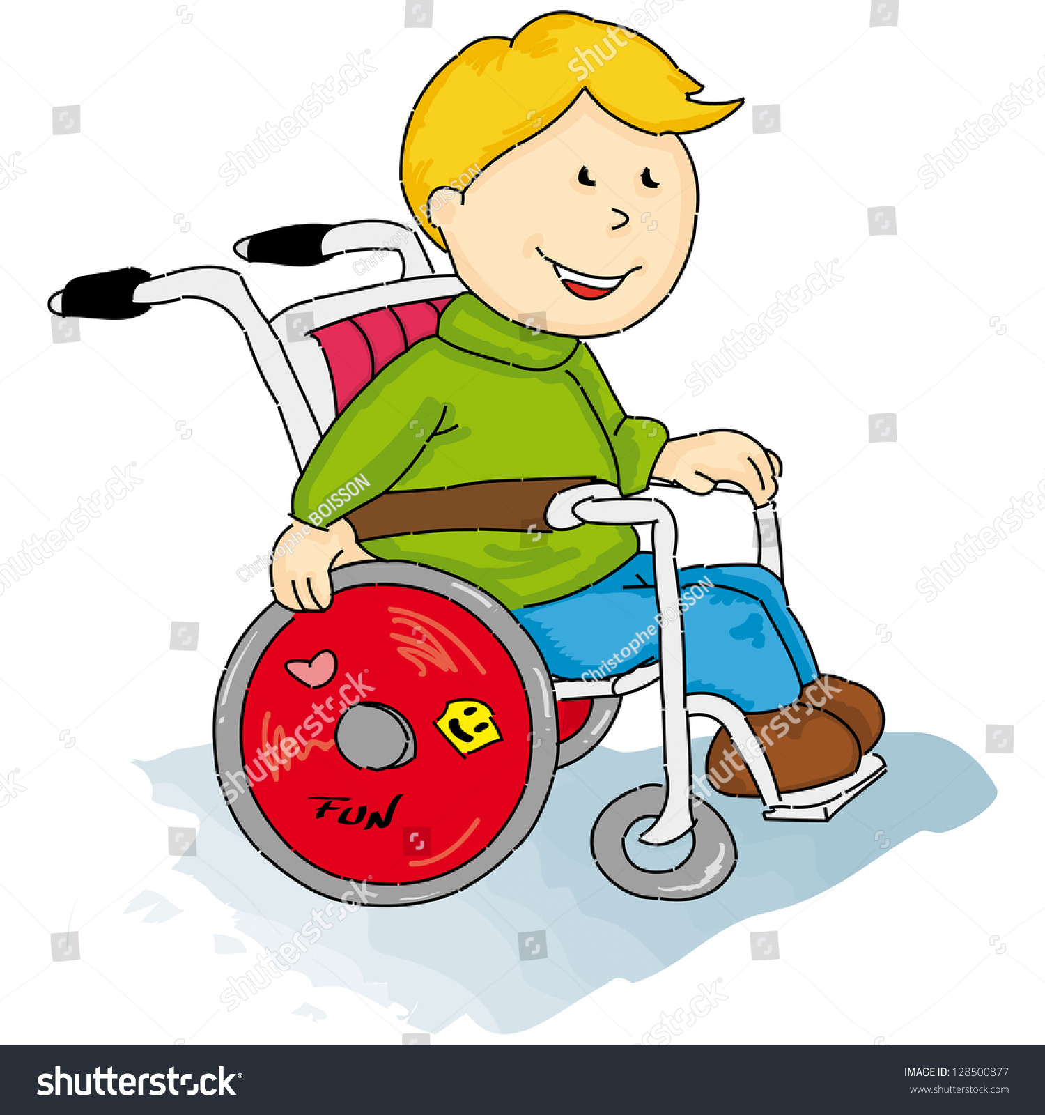 Handicapped Little Boy Handicapped Boy Wheelchair Stock Vector ...