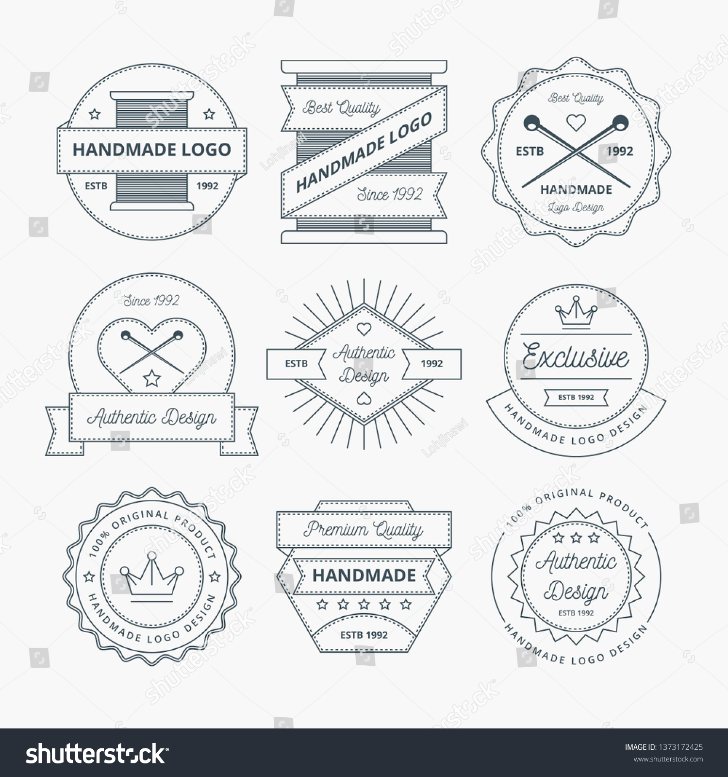 Handmade Logo Design Stock Vector (Royalty Free) 1373172425