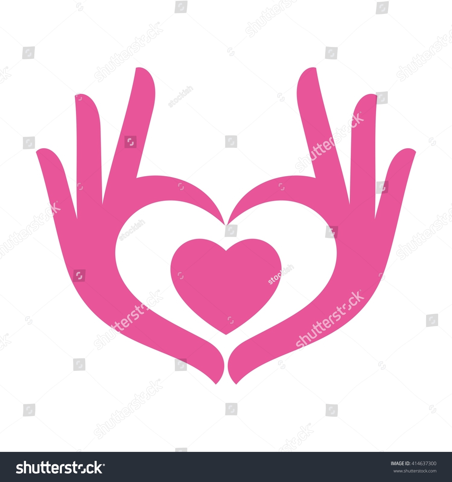 Hands Heart Icon Logo Vector Stock Vector 414637300 - Shutterstock