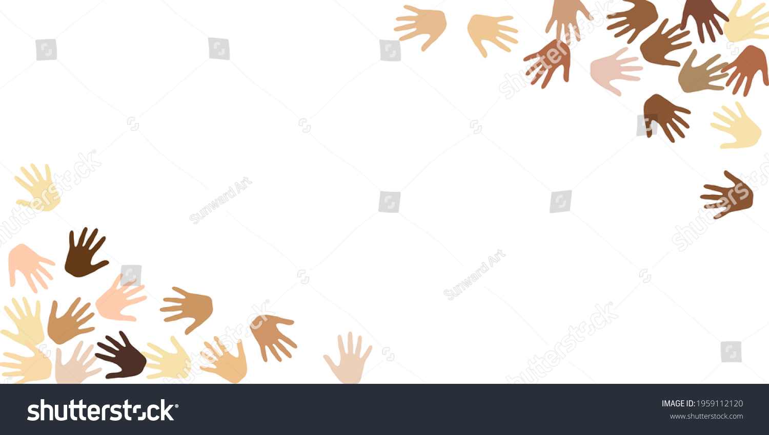 Hands Border Corners Palms Frame Isolated Stock Vector (Royalty Free ...