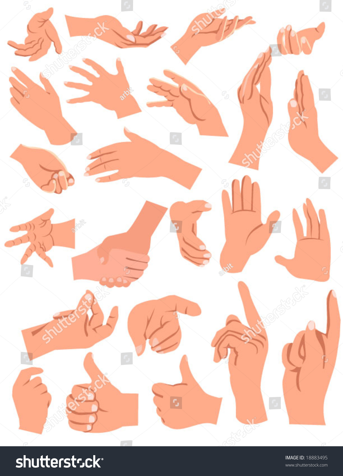 Hands Gestures Stock Vector 18883495 : Shutterstock