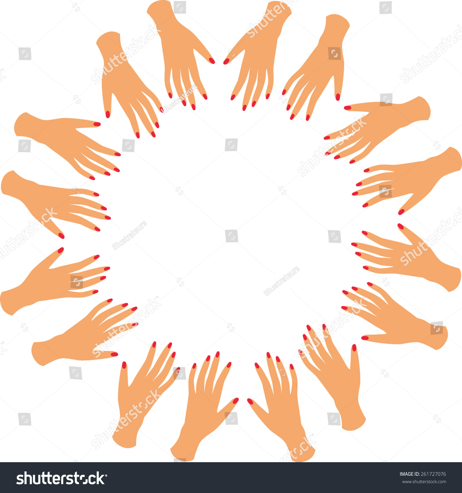 Hands Hand Nails Manicure Vector Stock Vector 261727076 - Shutterstock