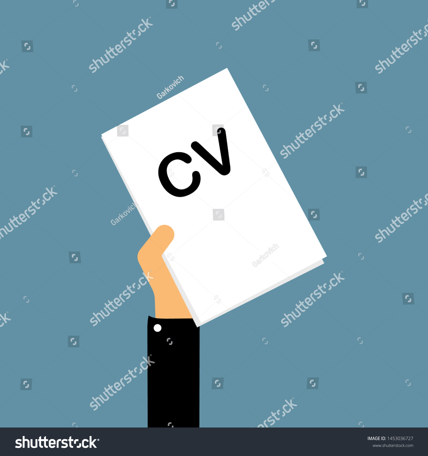Hands Hold Cv Resume Human Resourse Stock Vector (Royalty Free ...