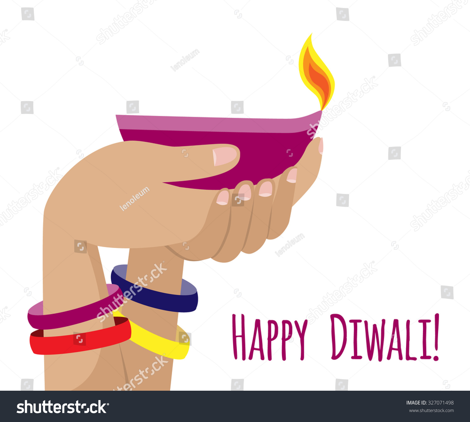 Hands Holding Burning Diya Diwali Holiday Stock Vector 327071498 ...