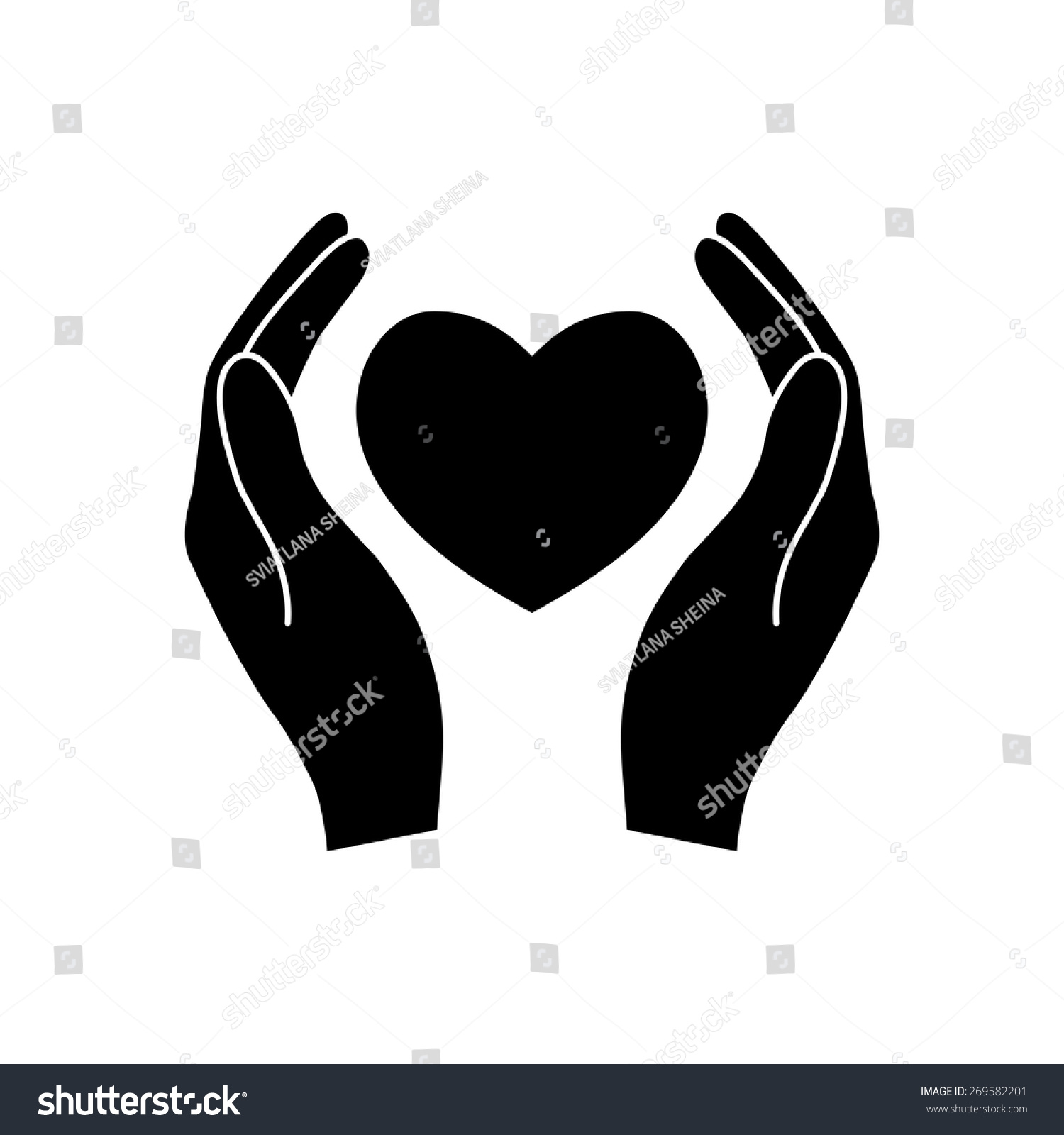 Hands Holding Heart Stock Vector 269582201 : Shutterstock