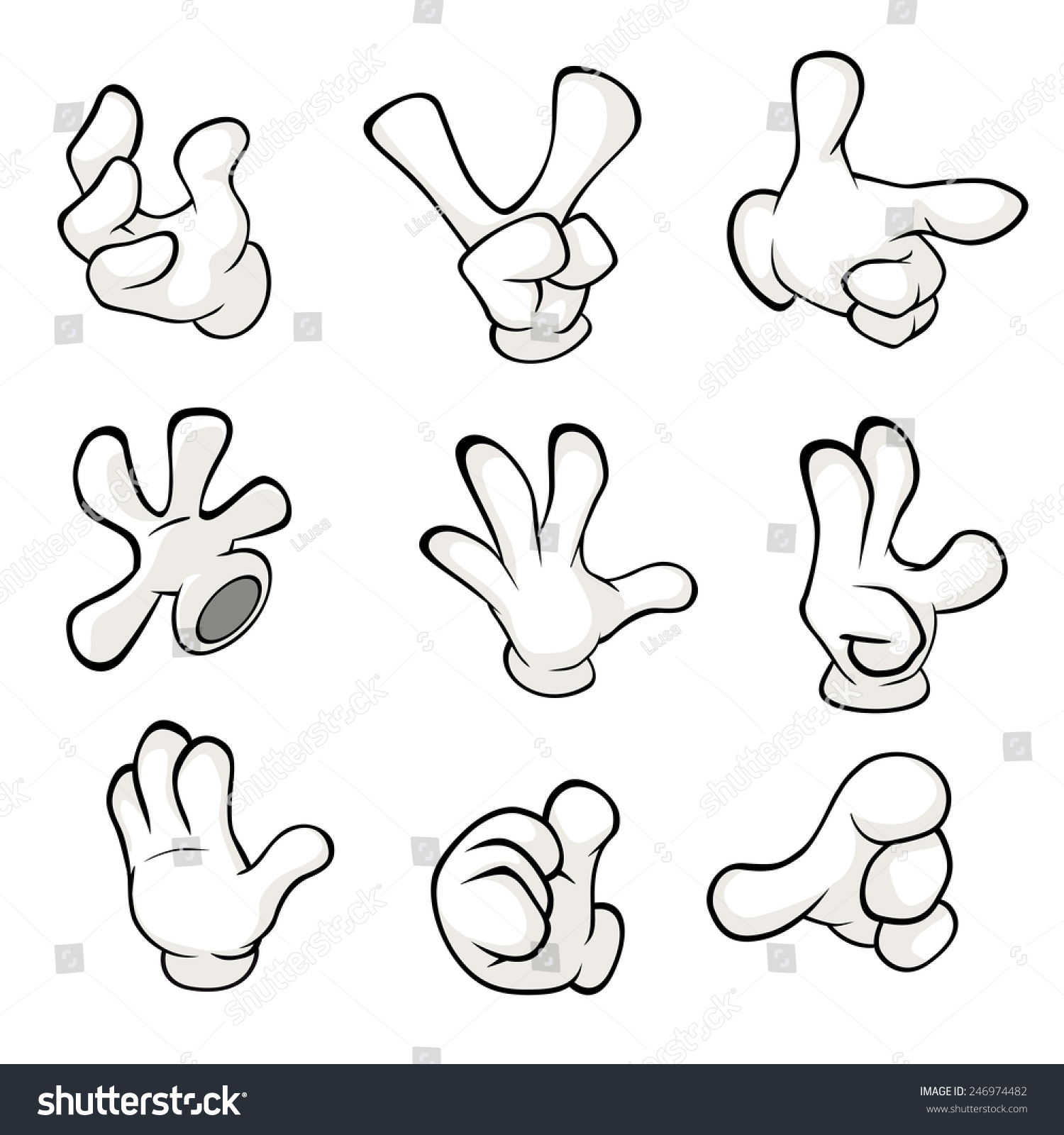 Hands Gloves Cartoon Stock Vector (Royalty Free) 246974482 | Shutterstock