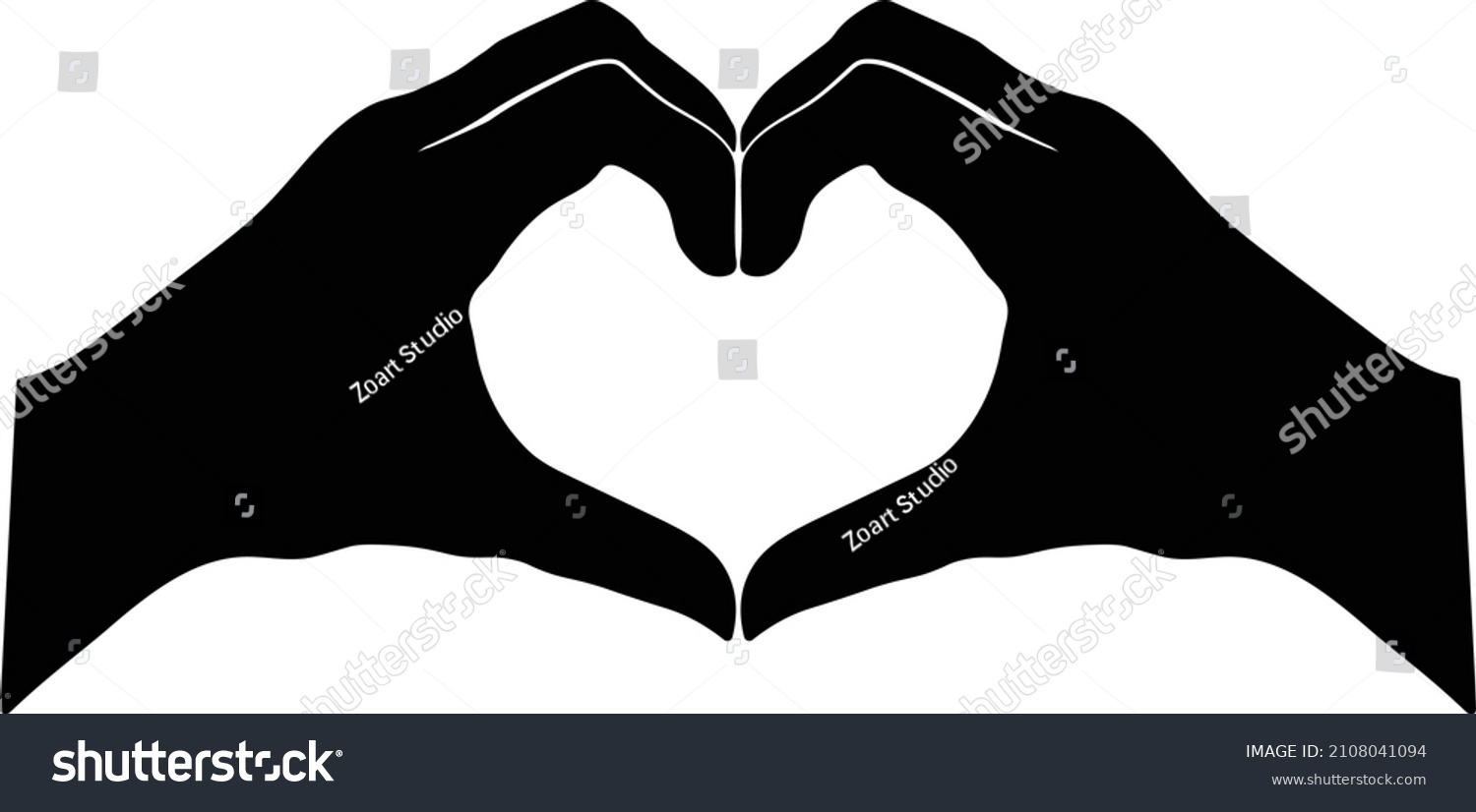 Hands Form Heart Vector Icon Stock Vector (Royalty Free) 2108041094