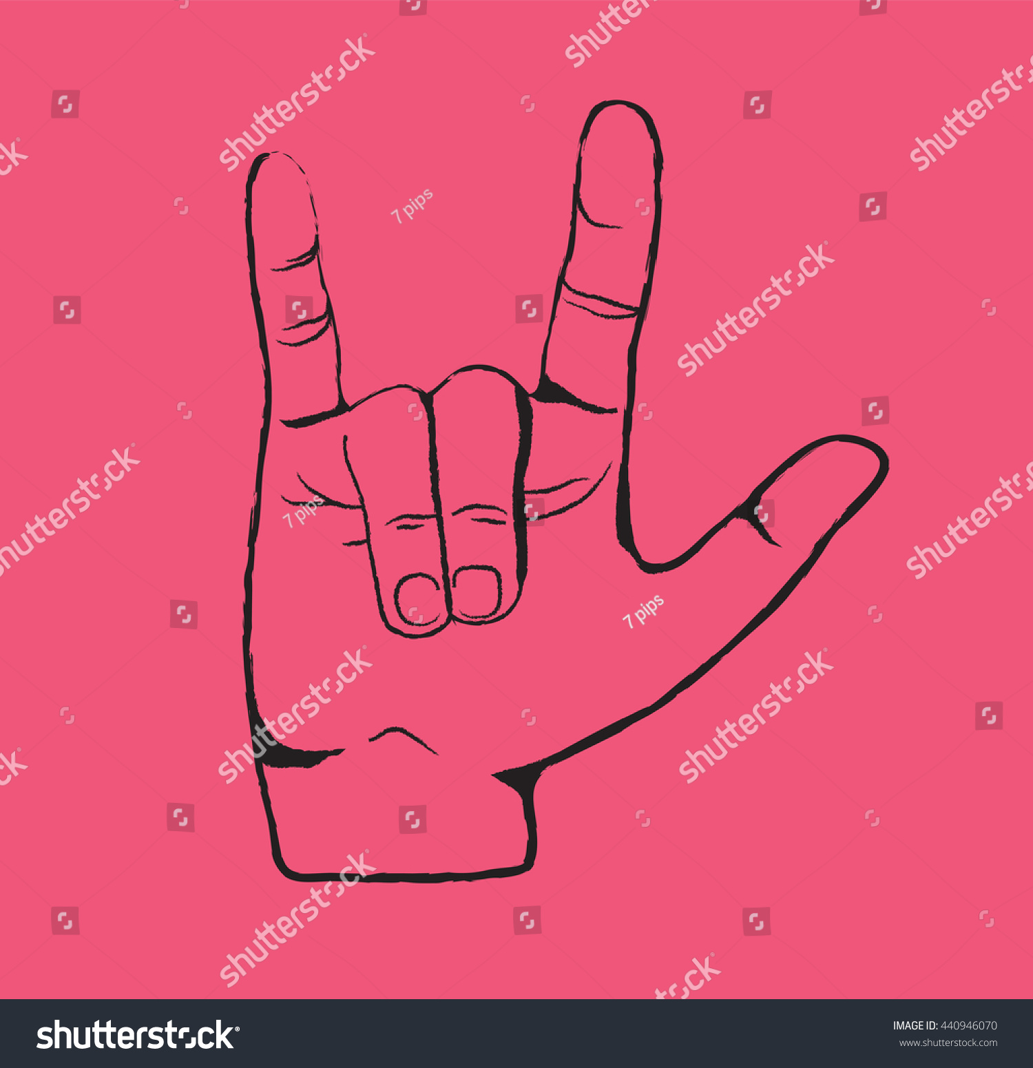 Hands Love Sign Vector Stock Vector 440946070 - Shutterstock