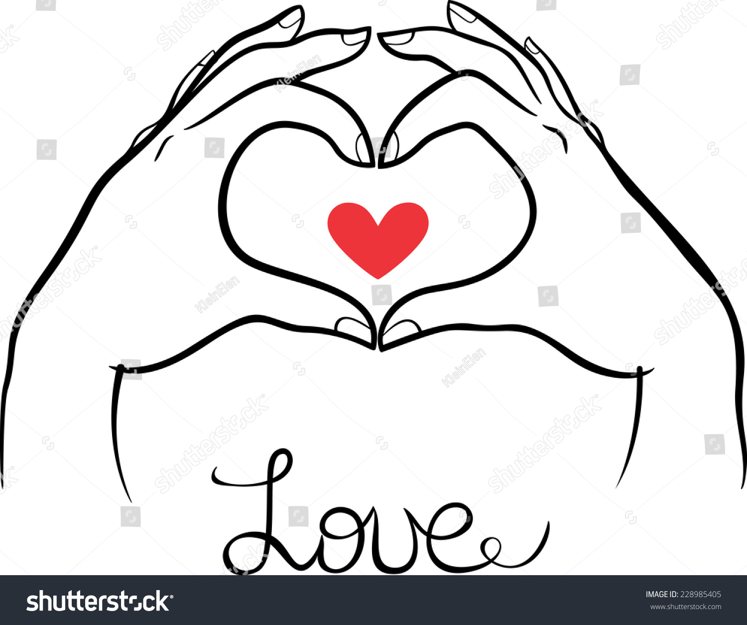 Hands Making Heart Gesture Stock Vector 228985405 - Shutterstock