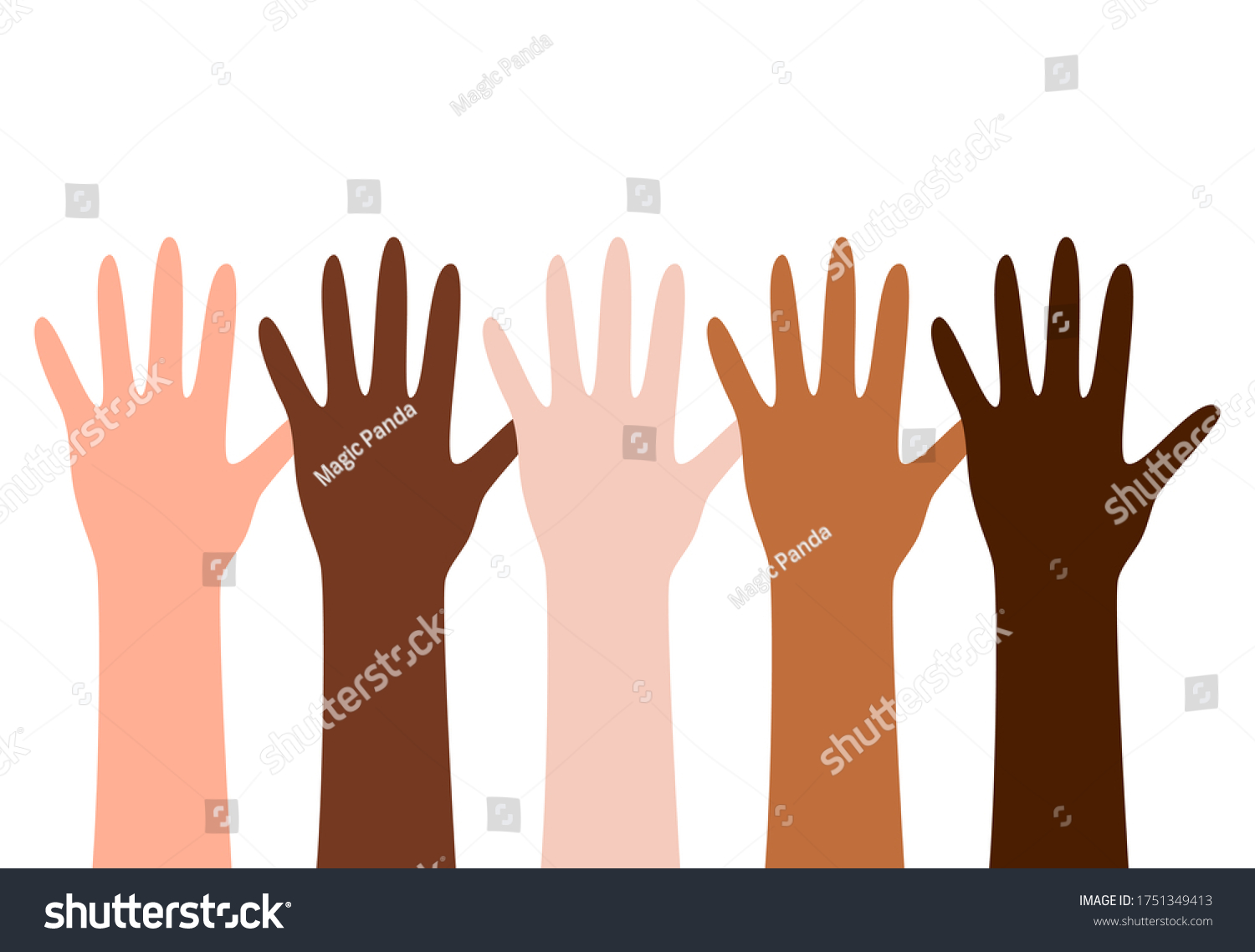 Hands Different Skin Color Races People Stock Vector (Royalty Free ...