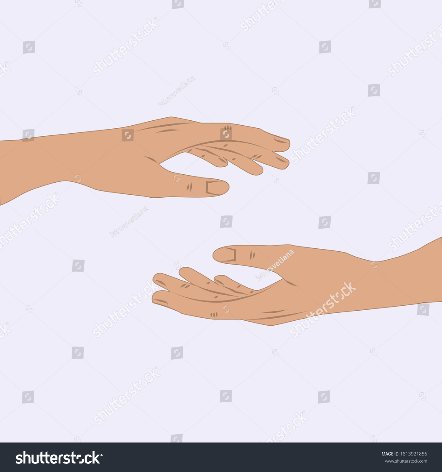 Hands Opposite Each Other Open Down Stock Vector (Royalty Free ...