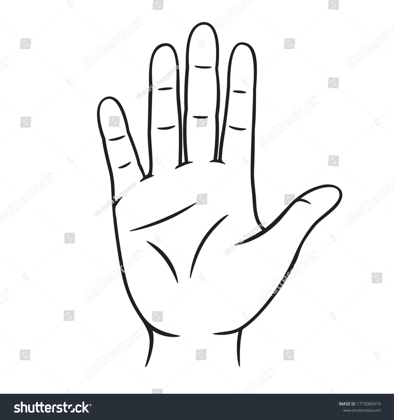 Hands Palm Icon Human Senses Vector Stock Vector (Royalty Free ...