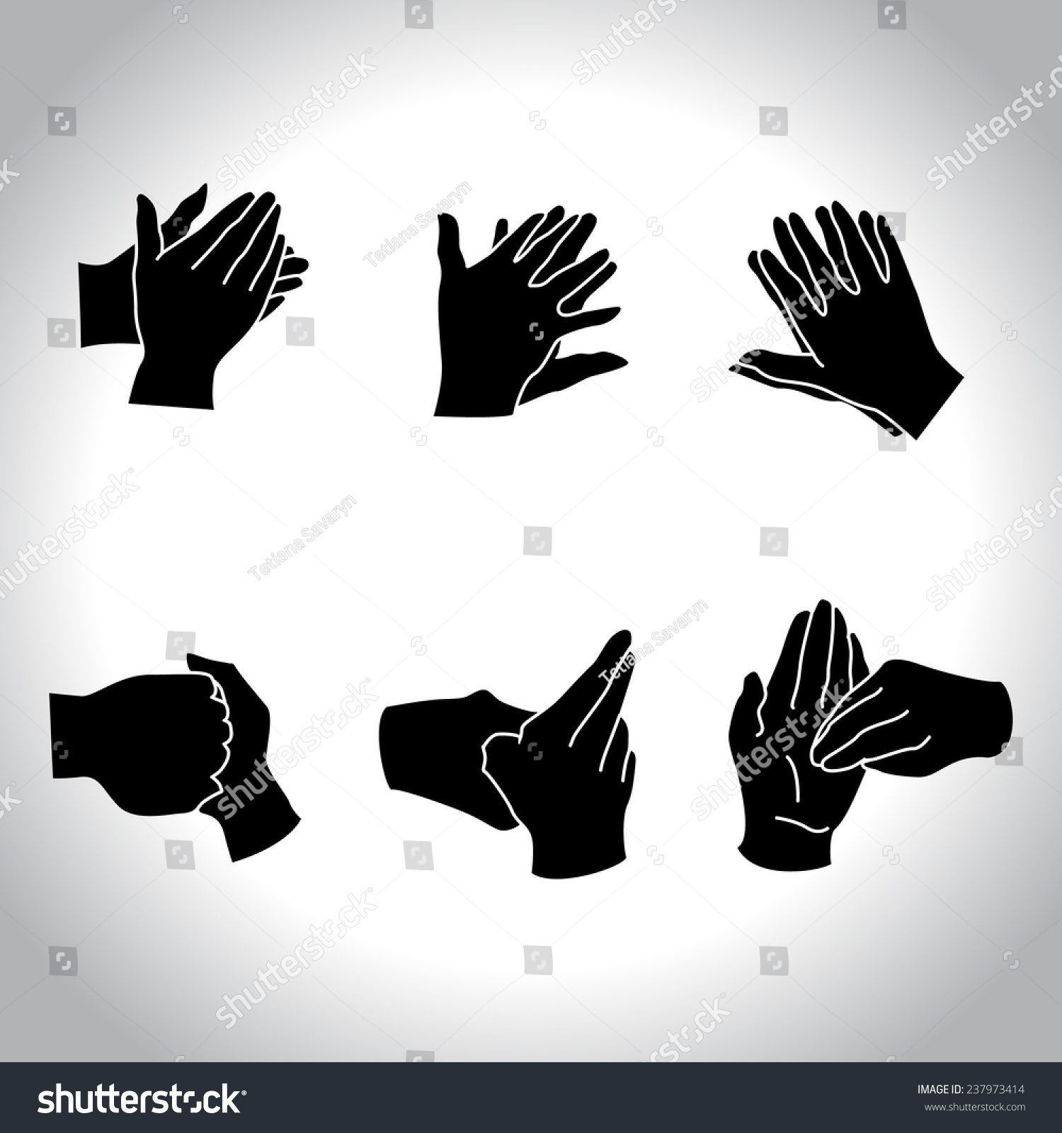 Hands Positions Washing Procedure Vector Illustration Stock Vector ...